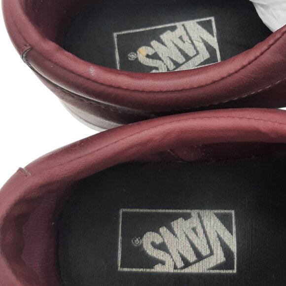 Vans Dark Burgundy Faux Leather (?) Low Top Old Skool Lace Up Sneakers SZ 10 - Picture 11 of 13